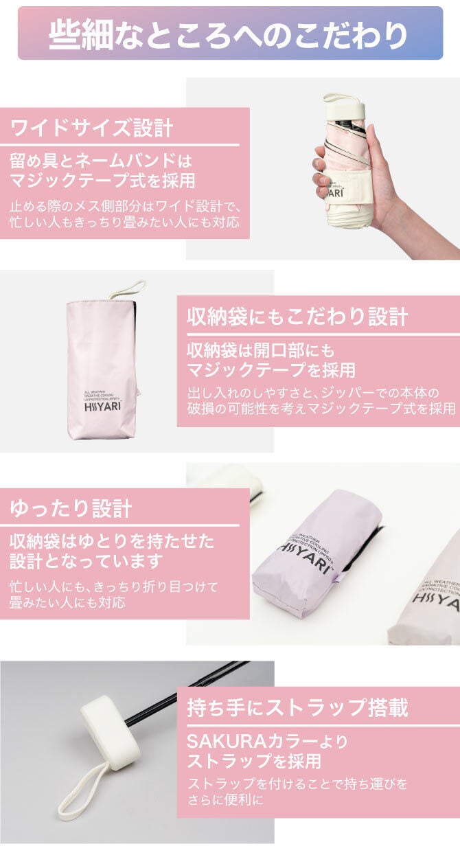 日傘の女王 HIYARI コンパクトモデル 放射冷却×100%遮光(※) - CAMPFIRE