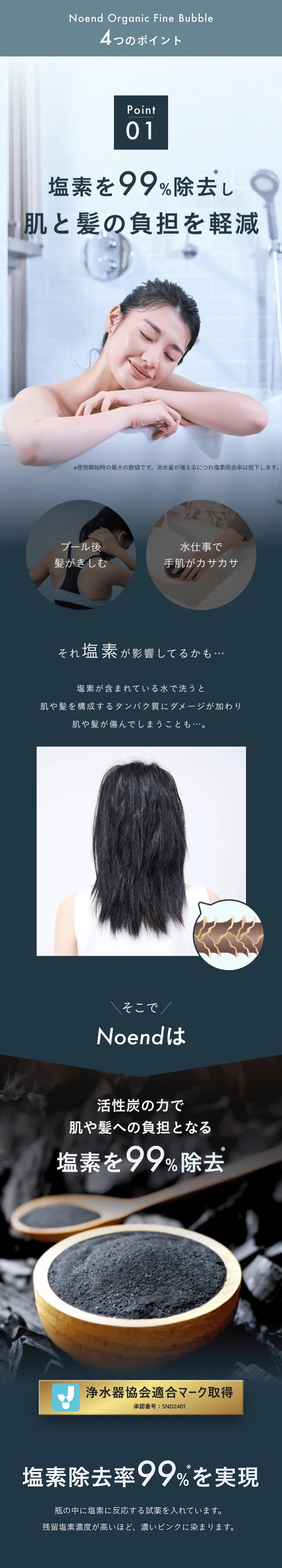 極上泡】99%塩素除去×76億ナノバブル｜Noend濃密泡シャワーヘッド増圧