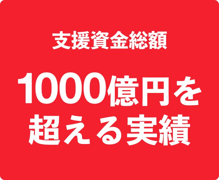支援資金総額 890億円を超える実績