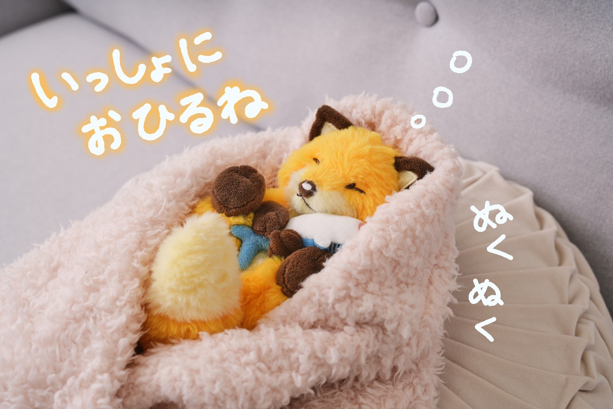 ジンベイザメもいっしょ！キツネの「にこ」ぬいぐるみ化プロジェクト