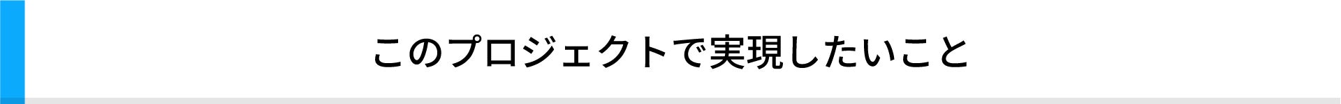 このプロジェクトで実現したいこと