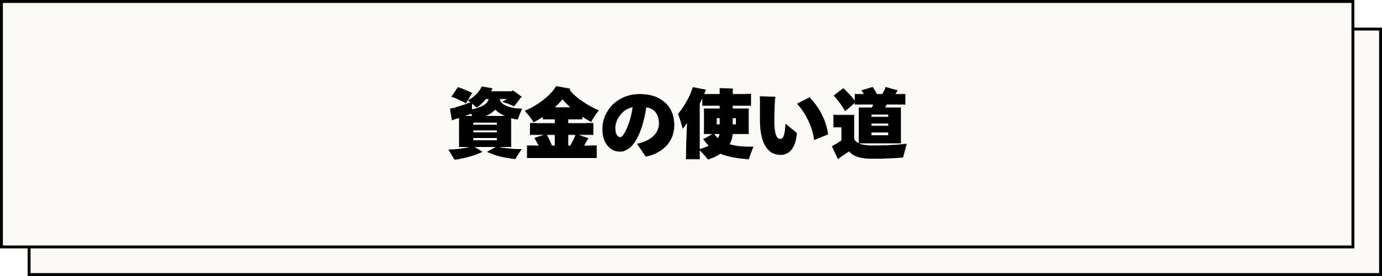 資金の使い道