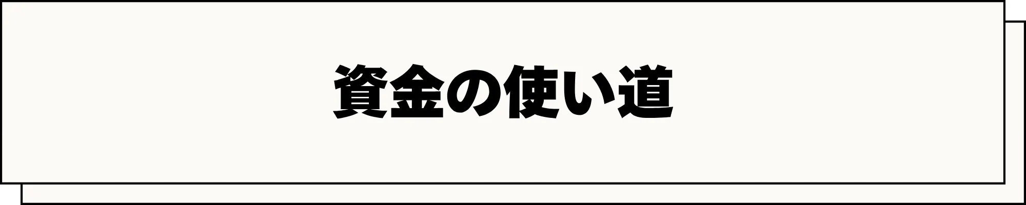 資金の使い道