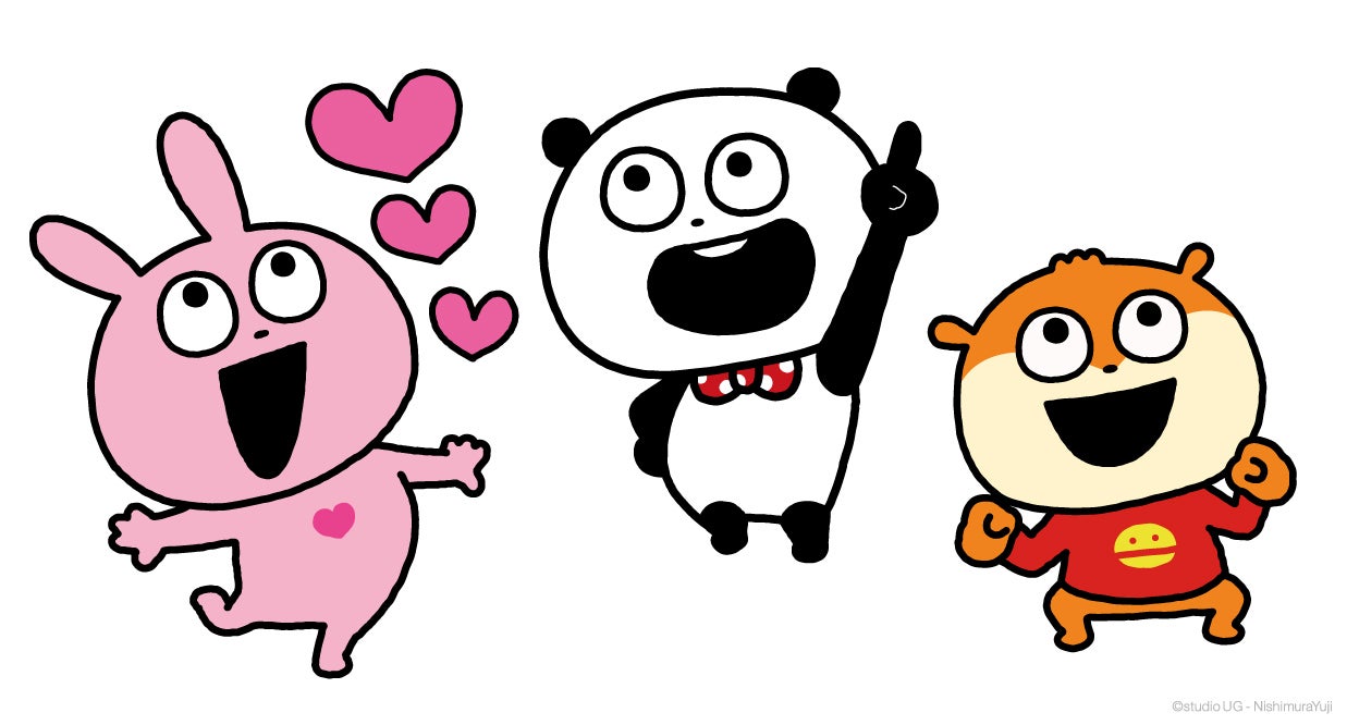 ごきげんぱんだ・こねずみ・ラブラビット
