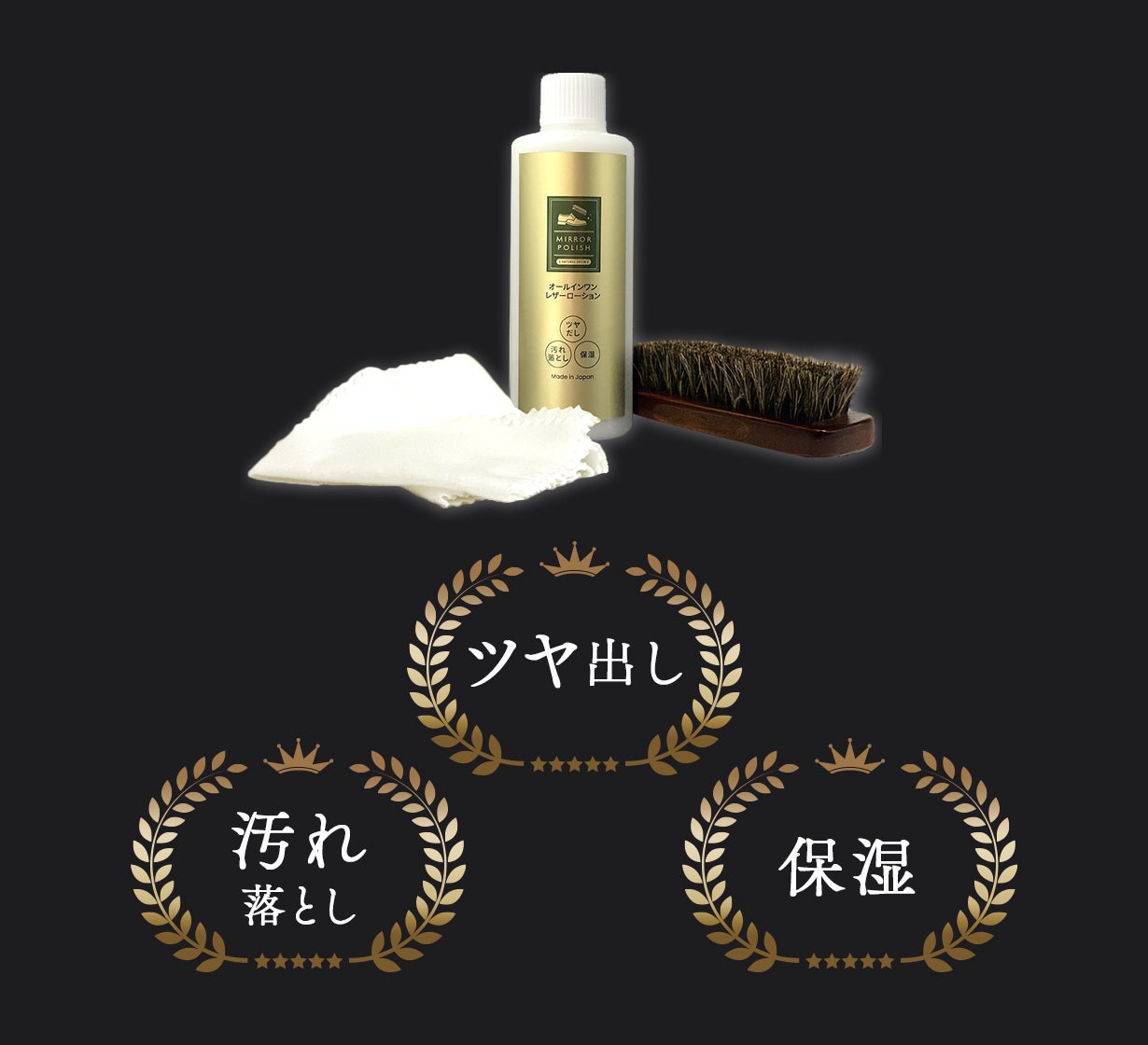 革靴用オールインワンクリーム、つや出し・汚れ落とし・保湿が、これ1