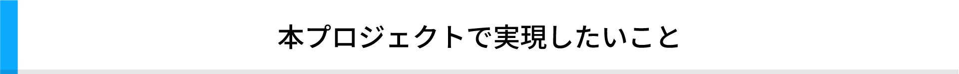 本プロジェクトで実現したいこと