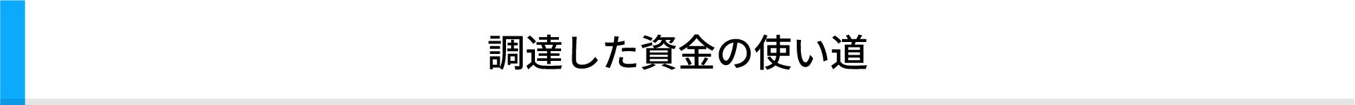 調達した資金の使い道