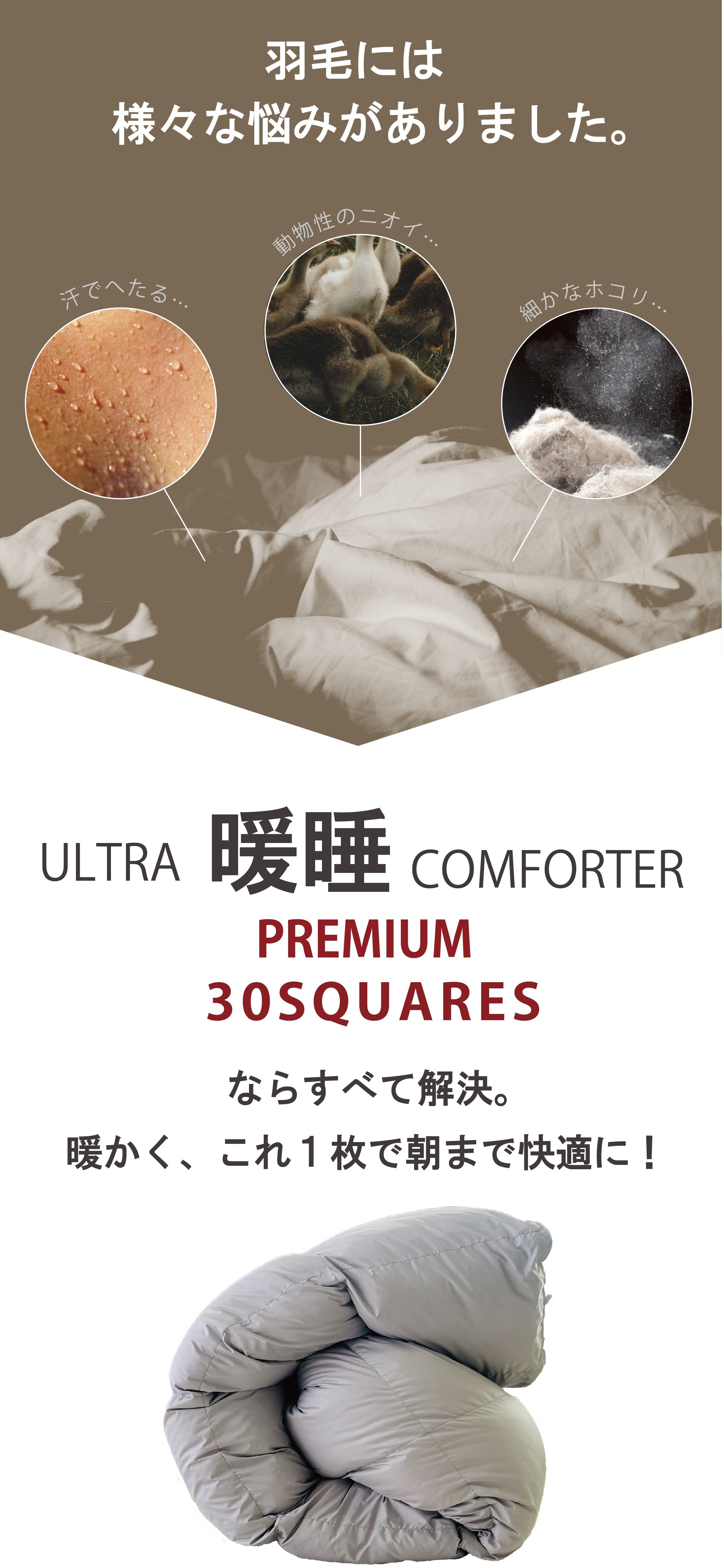ウルトラ暖睡コンフォーター PREMIUM 30 これ1枚で、朝まで暖房いらずの掛け布団！ウルトラ暖睡コンフォーター