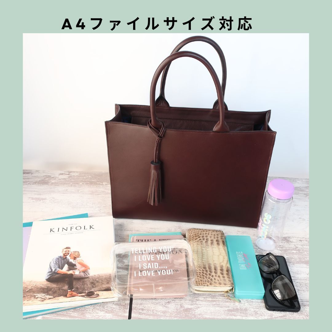 上質な本革】カクカク・しかくいトートbag A4サイズ｜naoao.bag