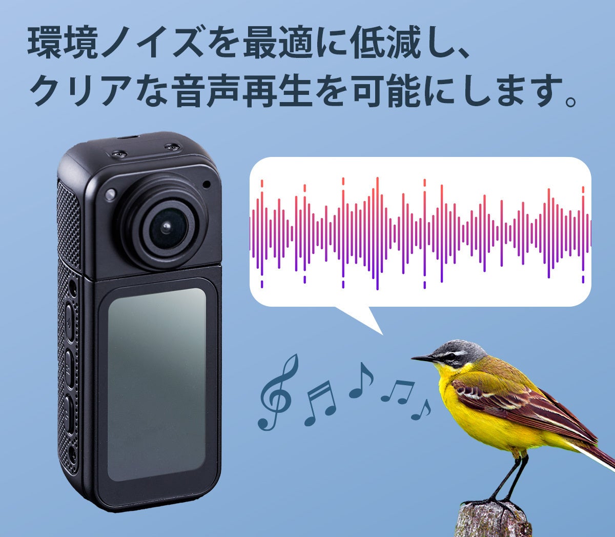 2.7K高解像度170°広角×180°回転 - ポケットサイズの多機能カメラ