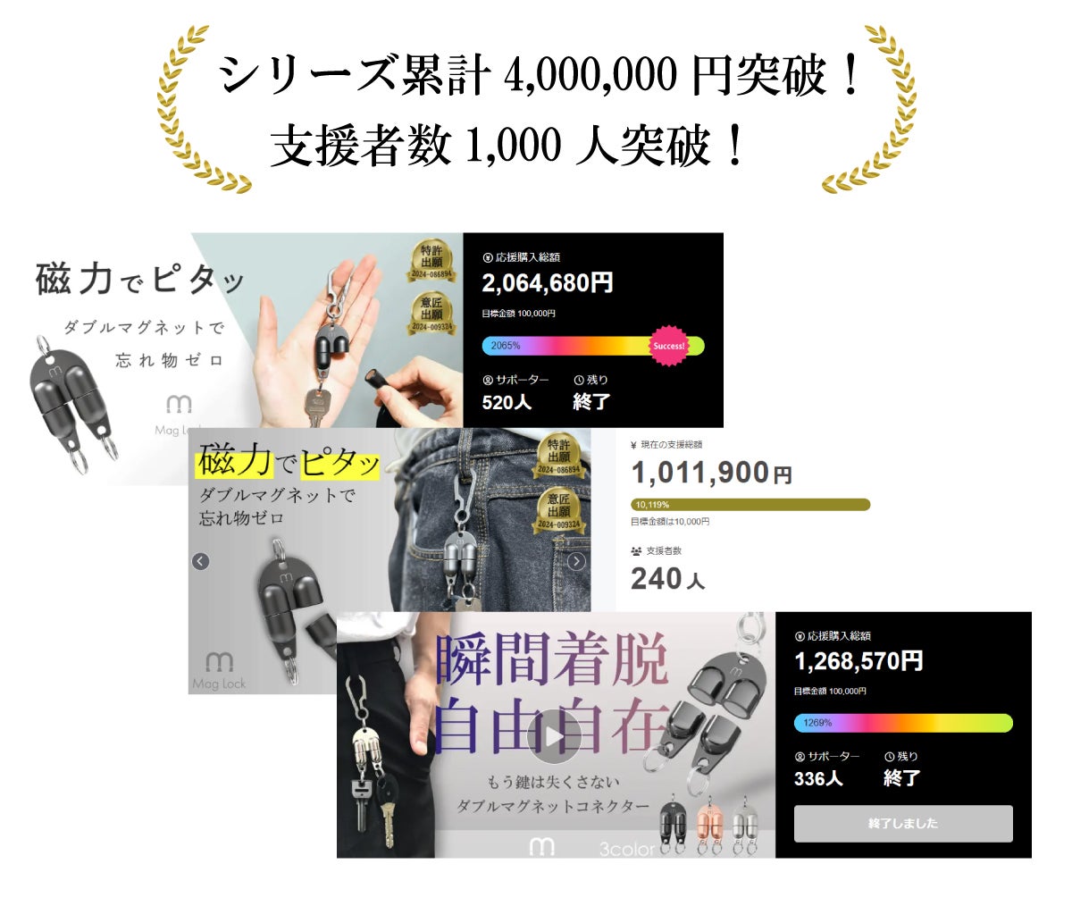 磁力で強力ホールド＆瞬間リリース！鍵や小物のつけ外し自由自在