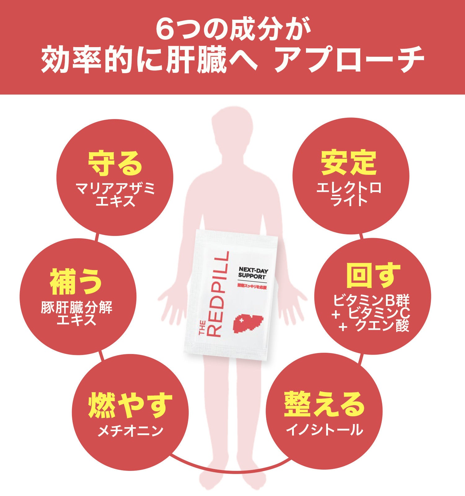 6つの厳選成分が連携する「進化系アプローチ」