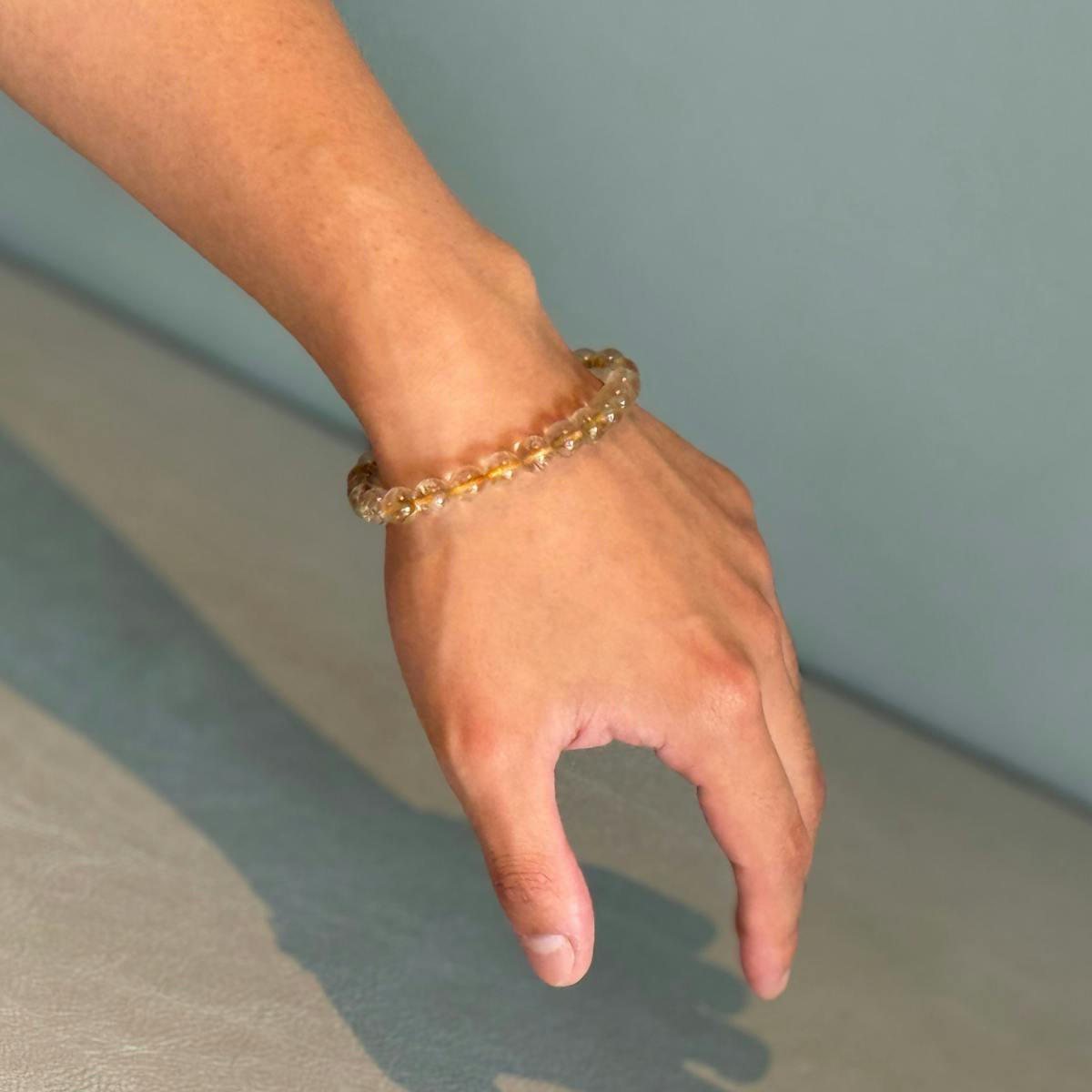 天然ゴールドルチルクオーツ ブレスレット22mm168g 12~13 mm 新入荷しました！ キャッツアイゴールドルチルブレスレット