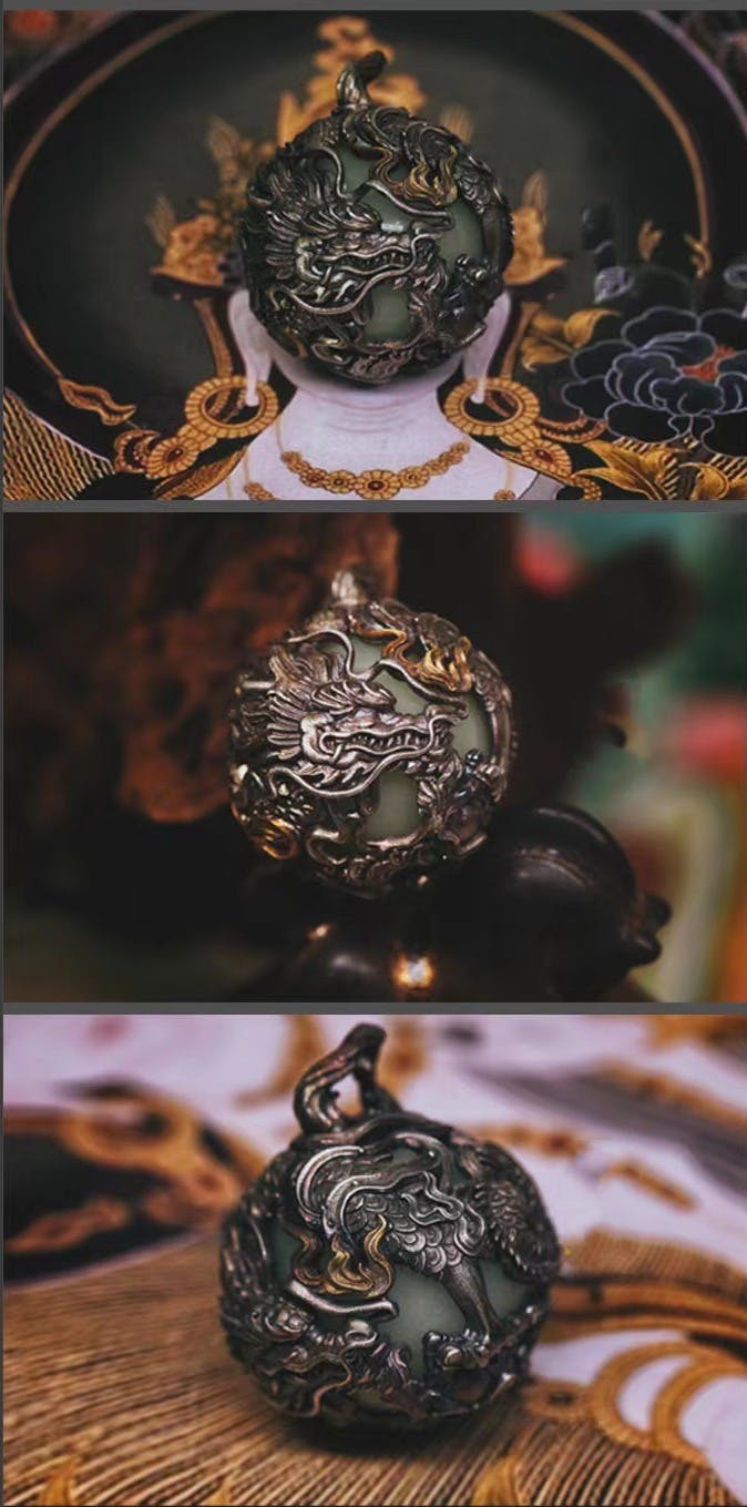 龍好き必見。彫刻レベルの立体造形＆夜光石の迫力ペンダント！龍の守護