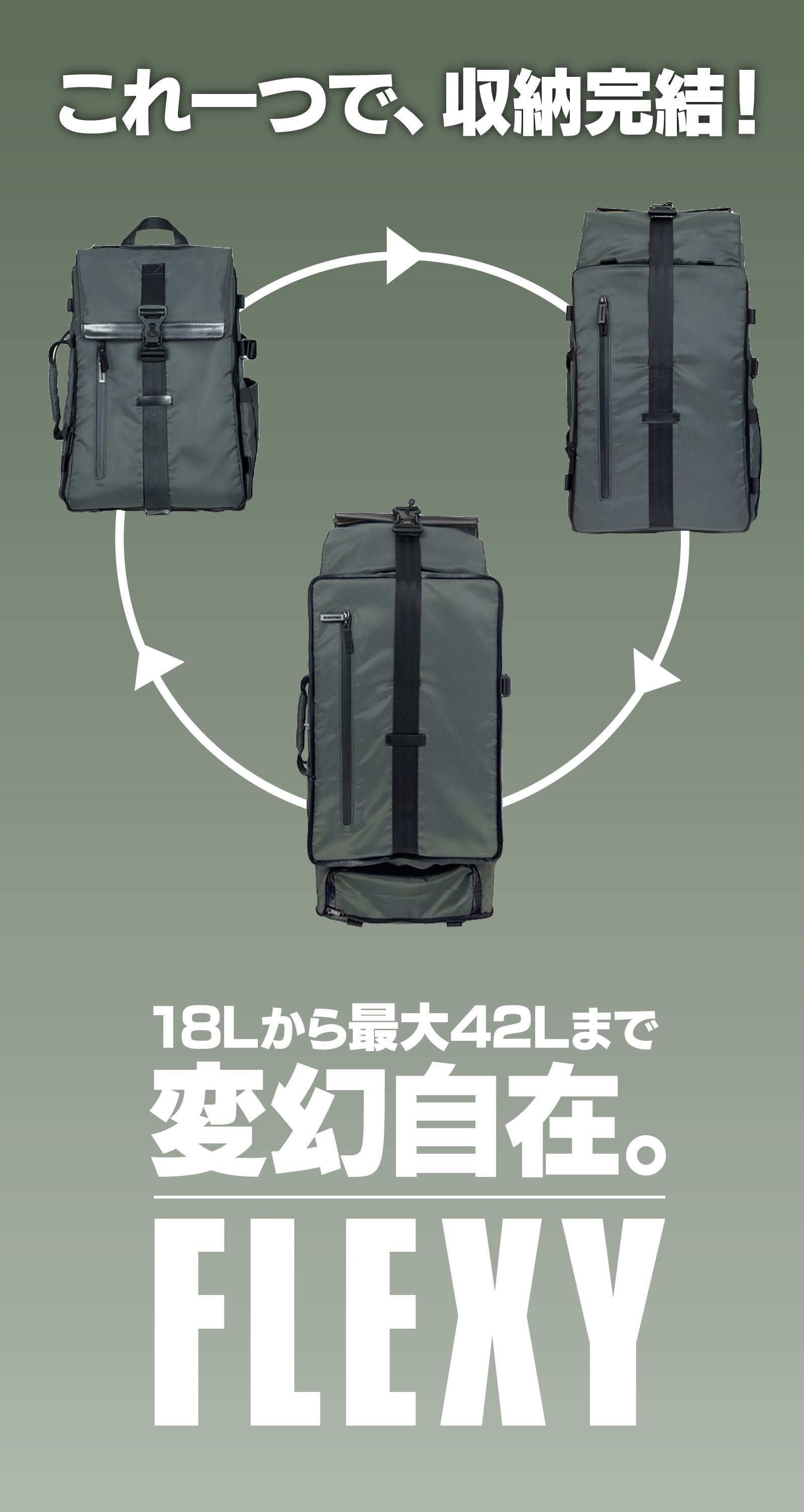 もう荷物量で迷わない】ビジネス～旅行もこれ一つ。大容量42Lになる