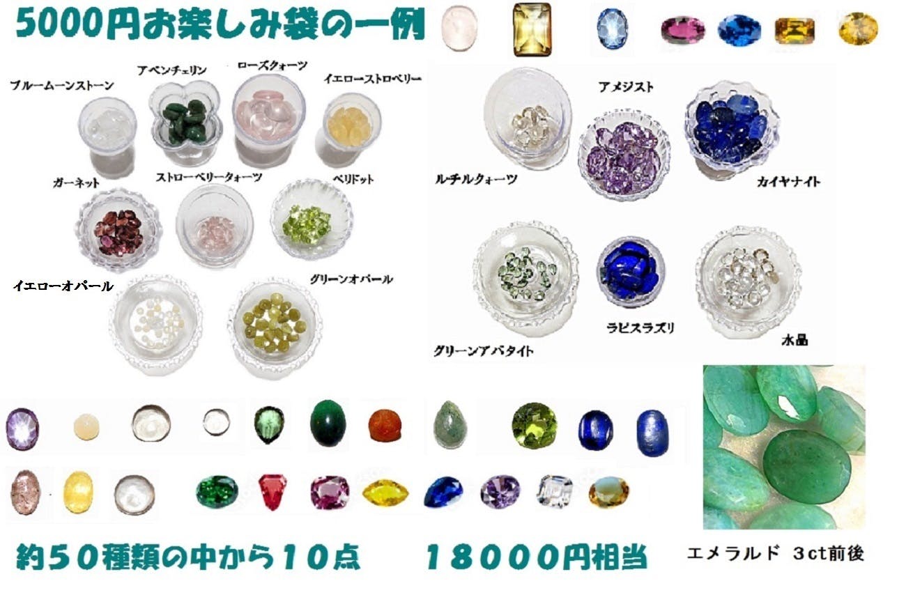 直輸入の天然石ルースを多くの方に宝石お楽しみ袋としてと提供したい