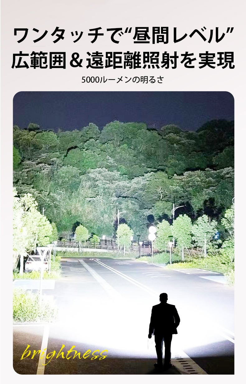 超高輝5000ルーメン】小さいのに圧倒的に明るいLED懐中電灯｜M19
