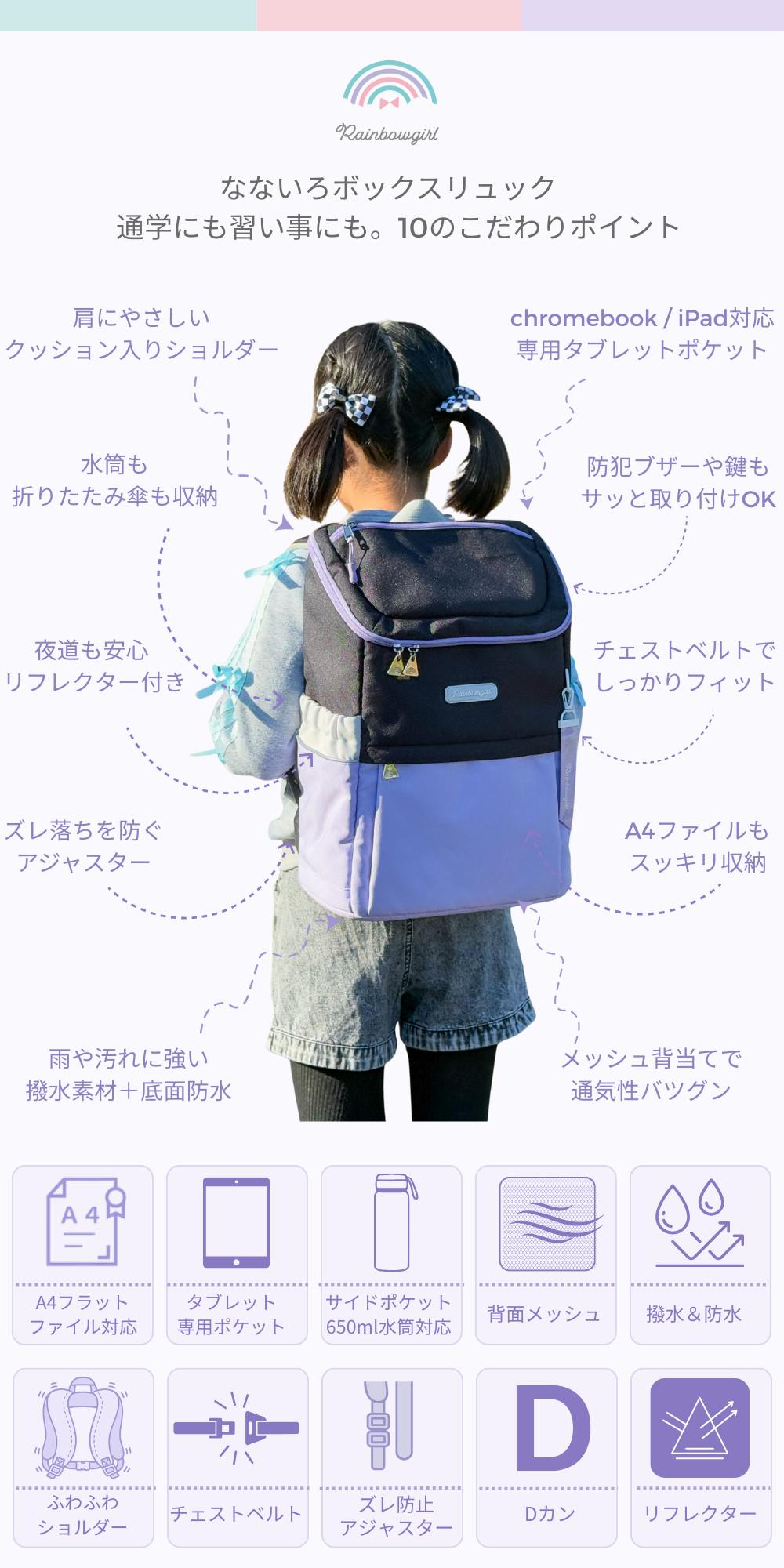 レインボーガール なないろキッズリュック（ボックスタイプ） 6