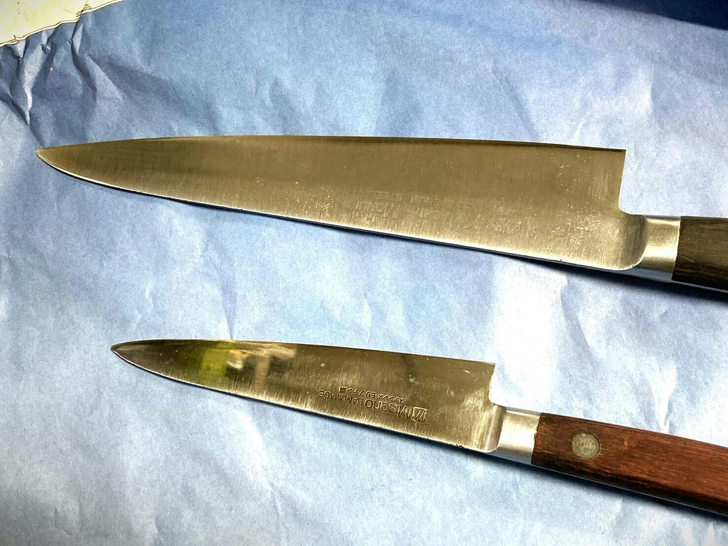 鉈「刈羽、銘刃」　　古道具　刃物　古鉄　古民具　古民芸 予約販売] 土佐古式 狩猟ナイフ300 両刃 青2鋼 黒槌 洋樫柄オイル