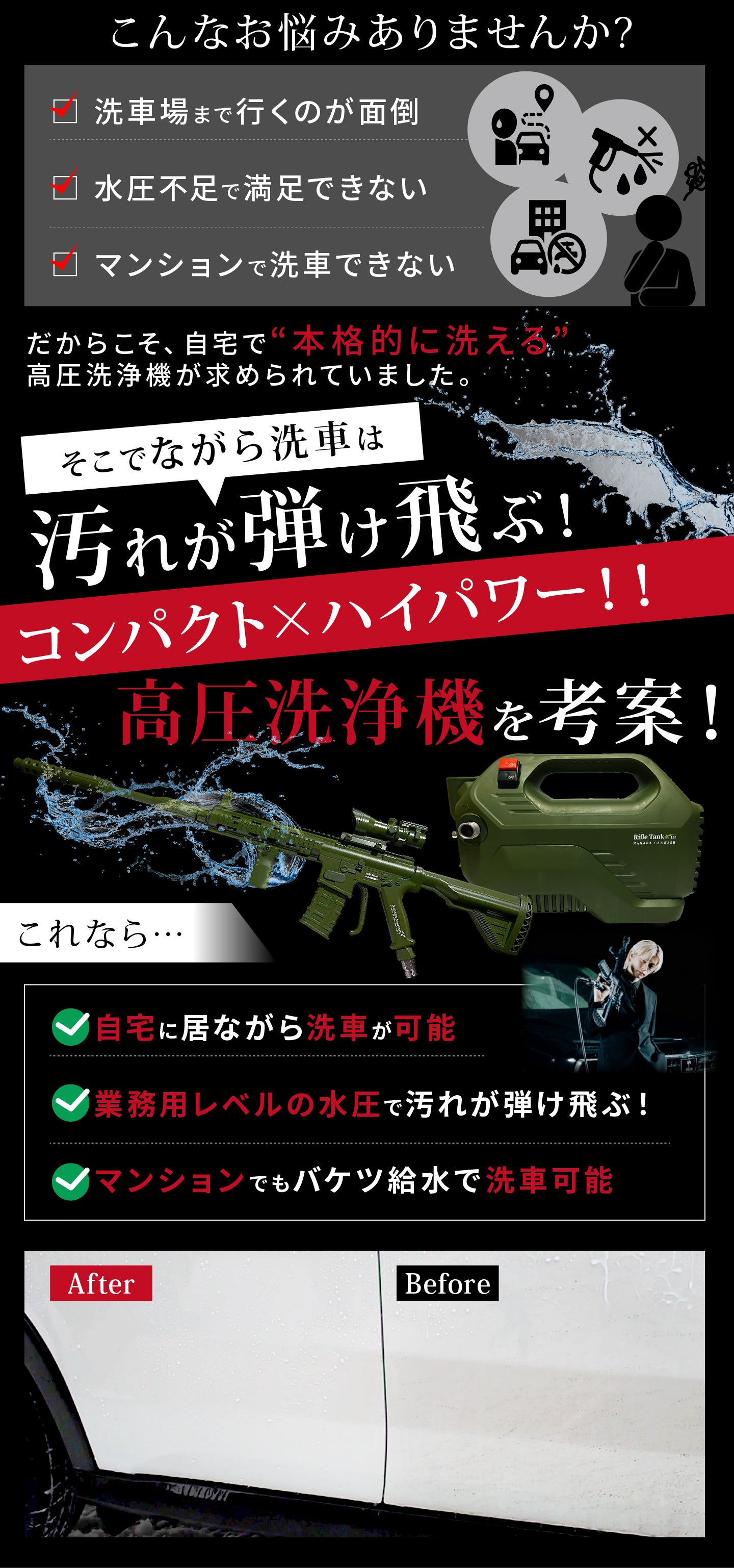 ライフル型高圧洗浄機「ライフルウォッシュはもうここでしか買えない