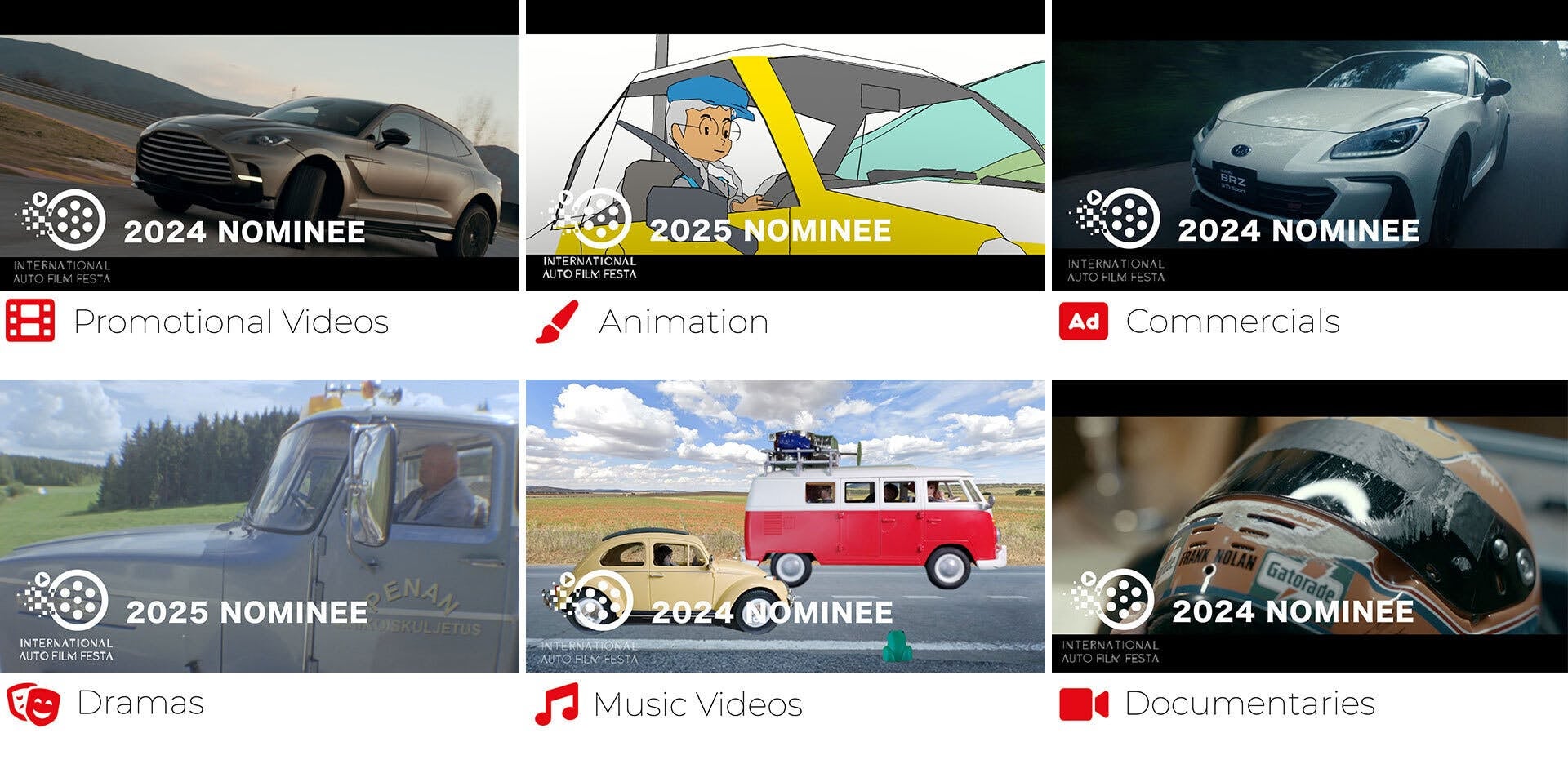 『各ジャンルの代表作品のサムネイル』