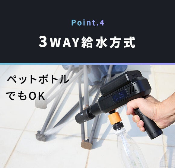 高圧洗浄機　洗浄機　コンパクト　軽量　パワフル　コードレス　多目的 どこでも、洗える。超軽量×折り畳み×パワフル水圧！常識を覆す
