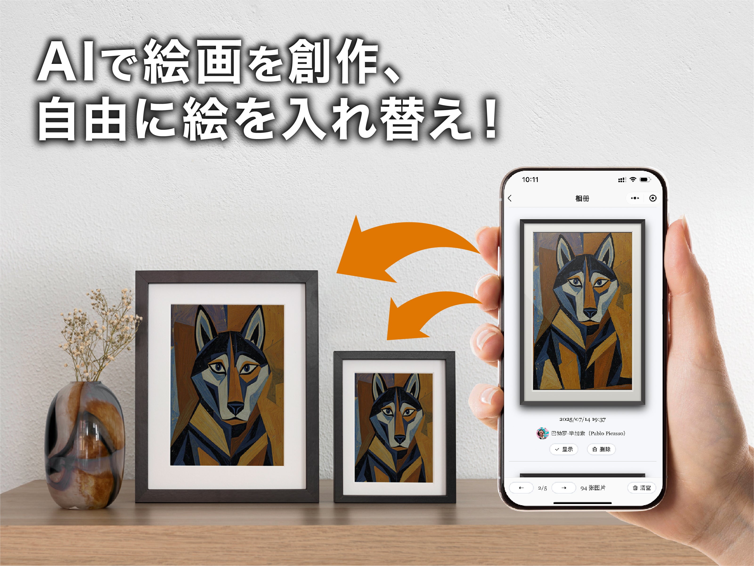 生成AIで描き替える、紙のような質感の電子インクフレーム』｜スマホで