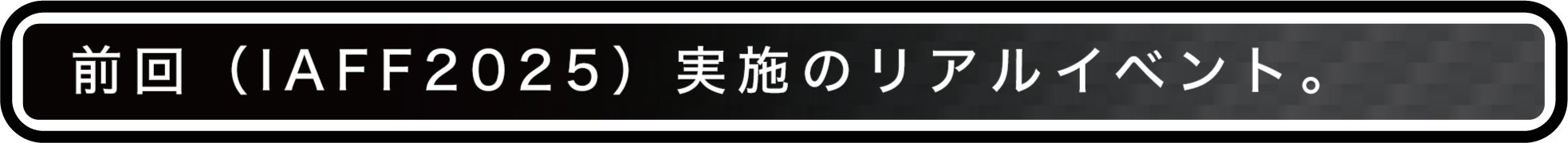 前回（IAFF2025）実施のリアルイベント。