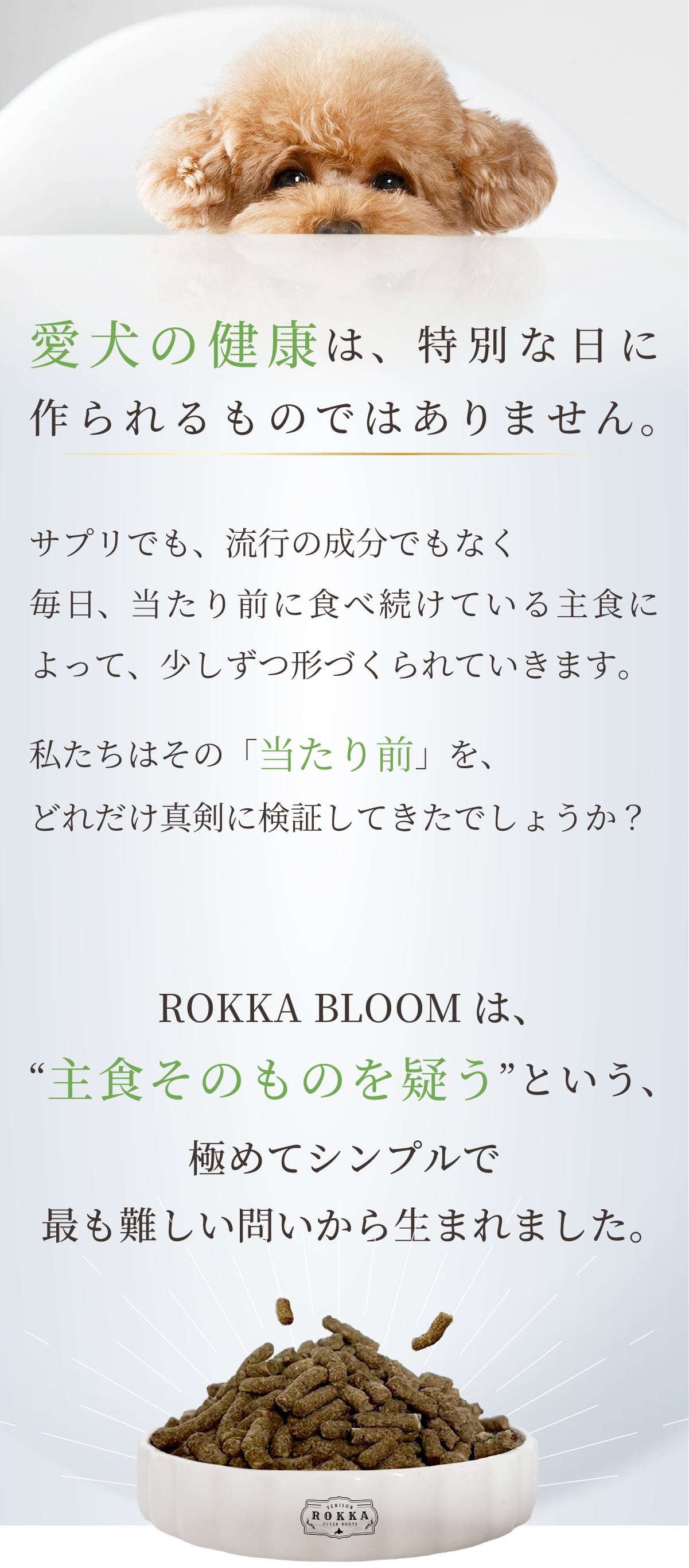 国内初】国産トライプ完全栄養食|愛犬の本能が求める主食『ROKKABLOOM