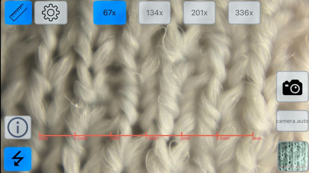顕微鏡アプリ i-seeing の操作画面