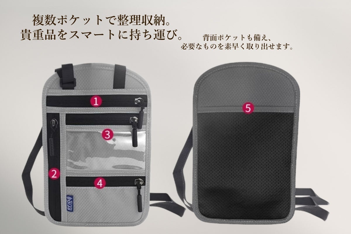 海外旅行の不安をゼロへ。90g超軽量×防犯RFID首掛けパスポートポーチ