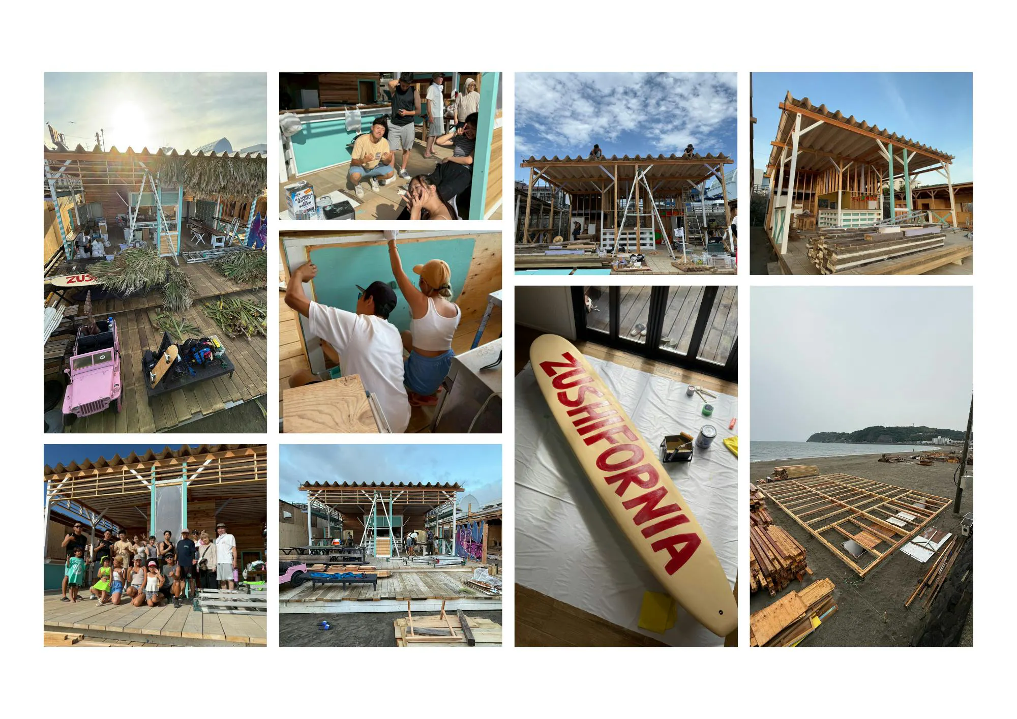 2025年海の家建築準備の模様