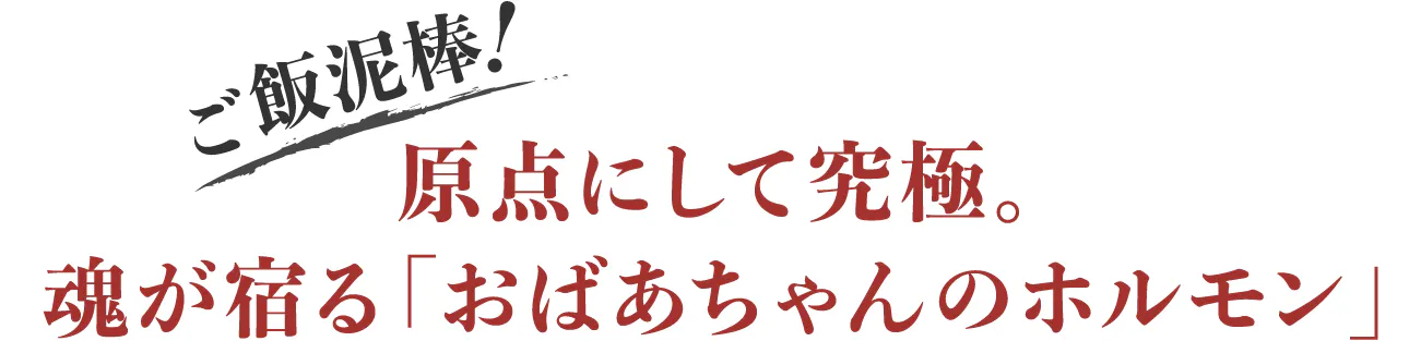 見出し:ご飯泥棒!原点にして究極。魂が宿る「おばあちゃんのホルモン」