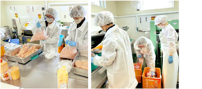 中学生の職場体験の様子