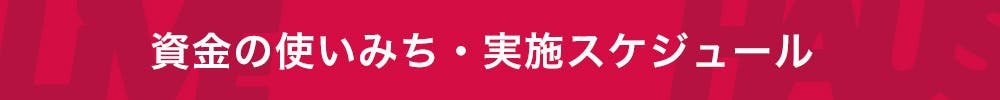 資金の使いみち・実施スケジュール