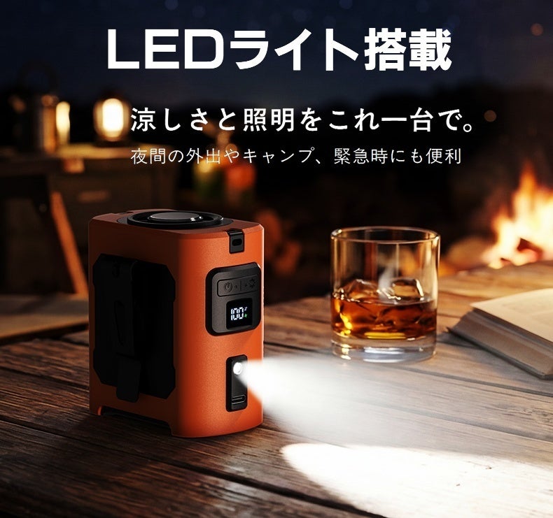 TEC半導体冷却×ソーラー補助充電。炎天下でも快適な「腰掛けポータブル