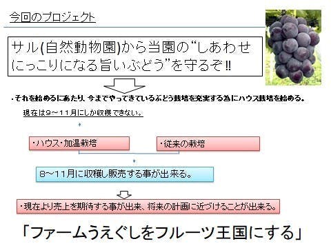ファームうえぐしの畑を荒らす ふとどき者から美味いぶどうを守るぜ プロジェクト Campfire キャンプファイヤー ファームうえぐしの畑を荒らす ふとどき者から美味いぶどうを守るぜ プロジェクト Campfire キャンプファイヤー