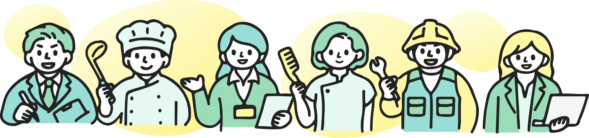 様々なビジネスオーナーのイラスト