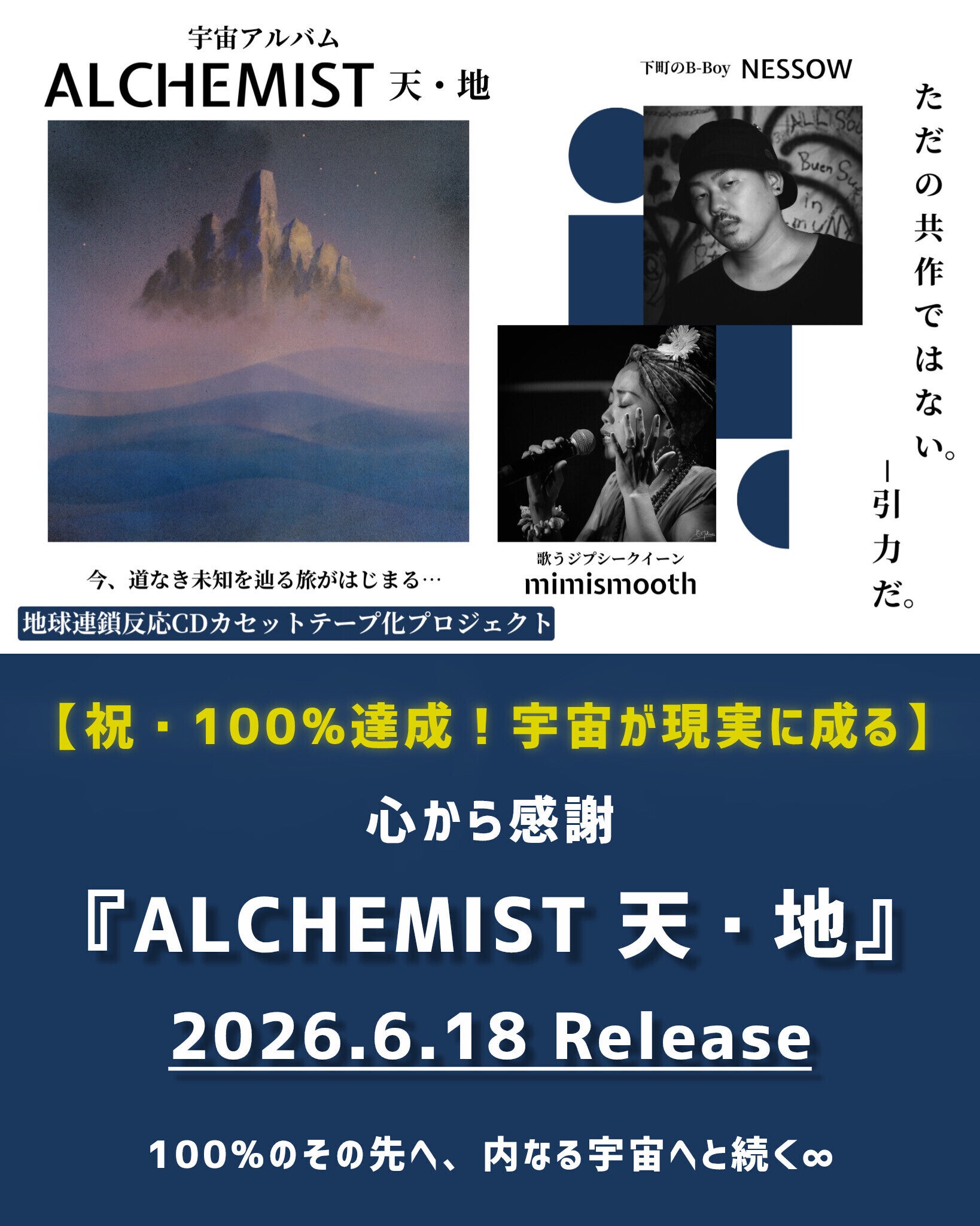 今、水面から顔を出す。宇宙アルバムプロジェクト『ALCHEMIST 天・地