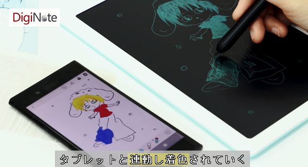 手書イラストがスマホと連動 本体保存も出来る電子タブレット Diginote Campfire キャンプファイヤー