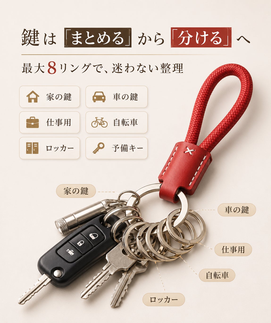 鍵が一瞬で整う。持つだけで変わるキー整理ツール - CAMPFIRE