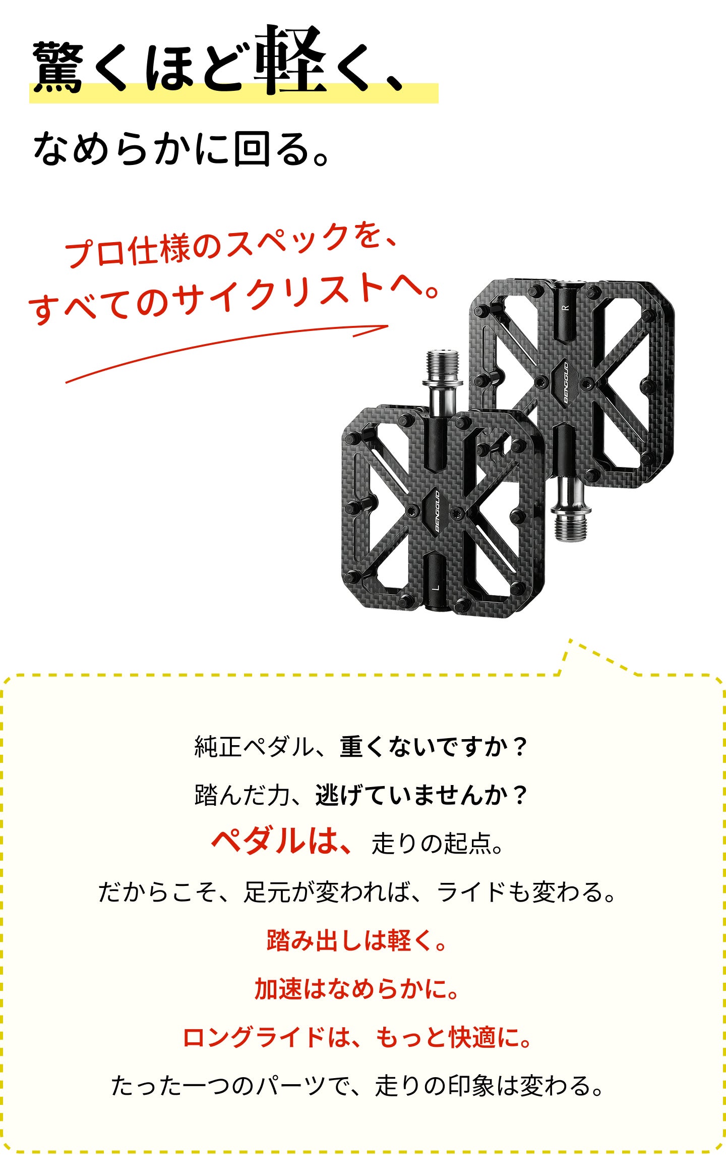 軽剛チタン215gペダル：高性能ペダリングの新次元 - CAMPFIRE