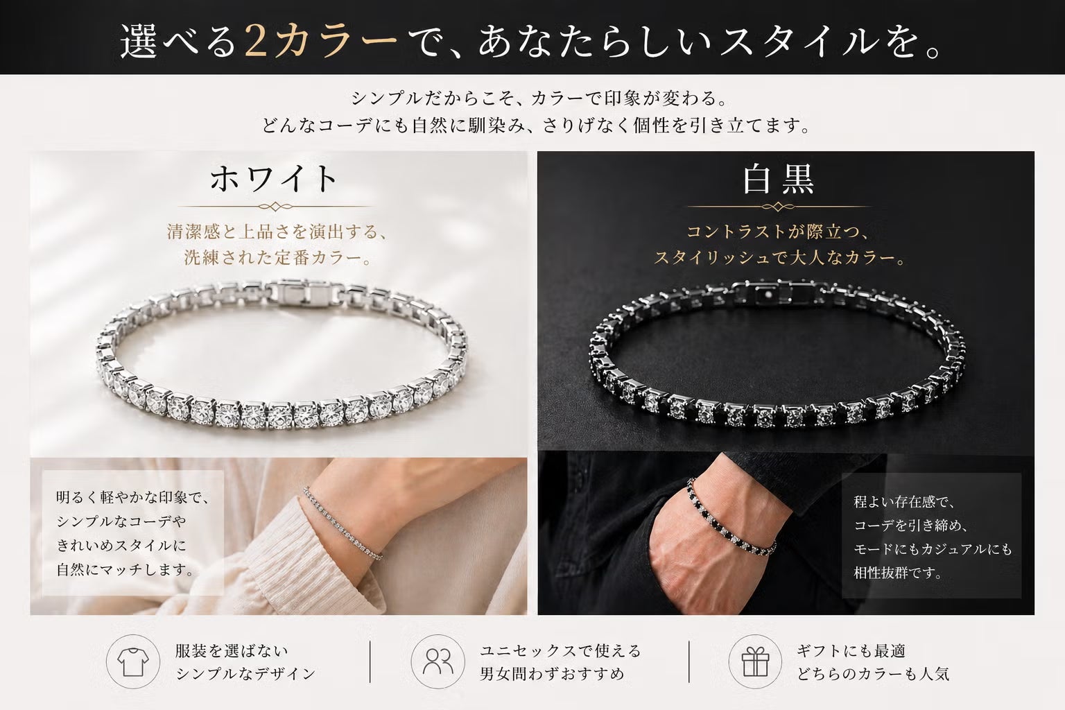 手元に、ダイヤのような輝き。チタン×クリスタルブレス - CAMPFIRE