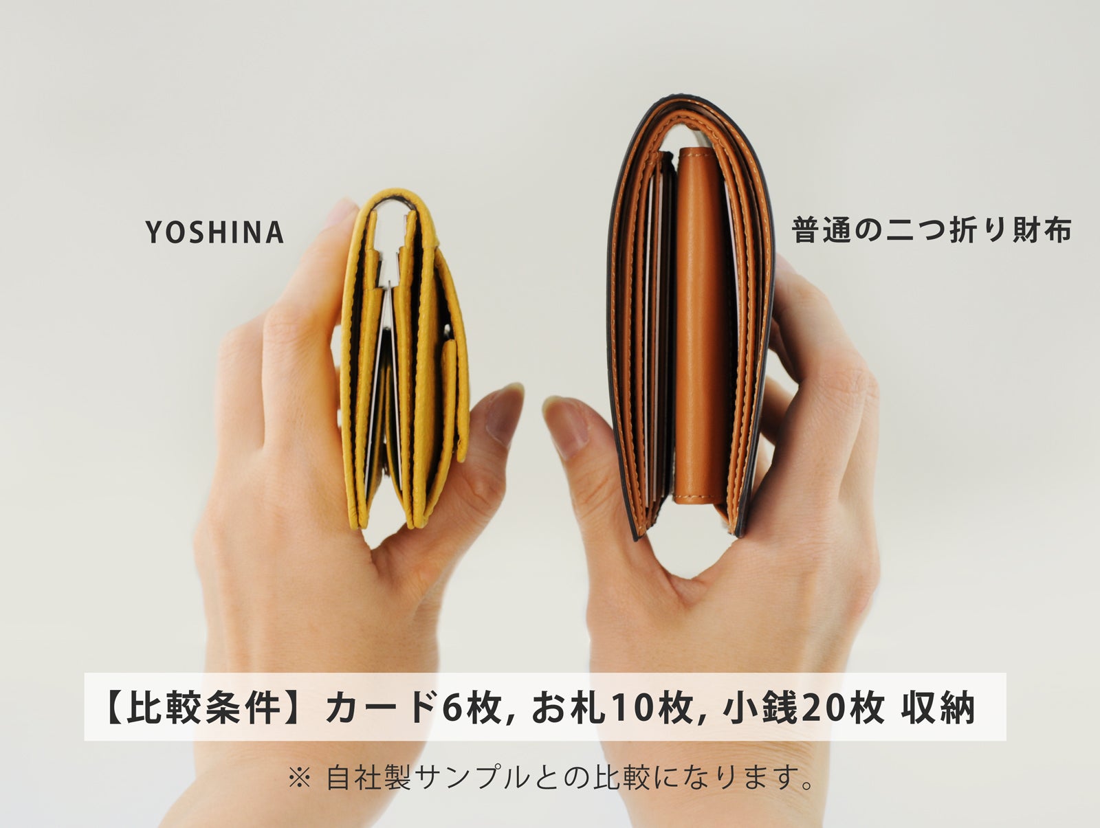 YOSHINA よしな 牛革 コンパクト 二つ折り財布 オレンジ レザー YOSHINA よしな 牛革 コンパクト 二つ折り財布 オレンジ レザー