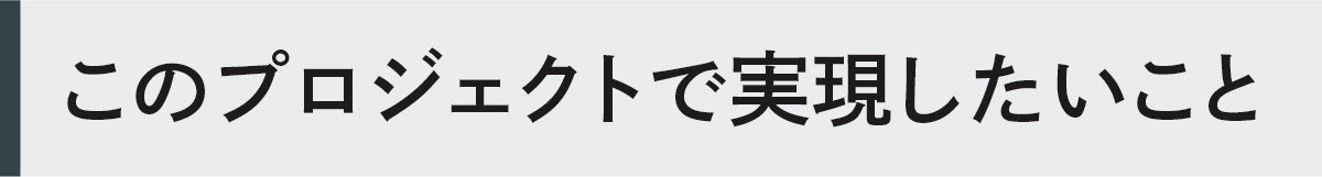 このプロジェクトで実現したいこと