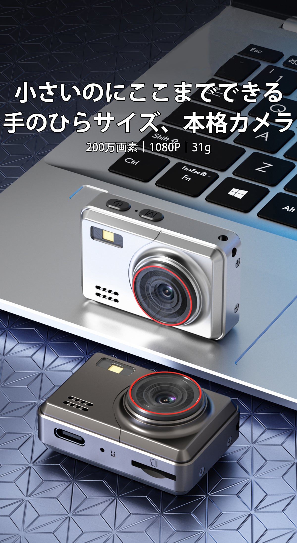 31g超軽量】スマホにも即転送できるレトロデザインの高性能ミニカメラ