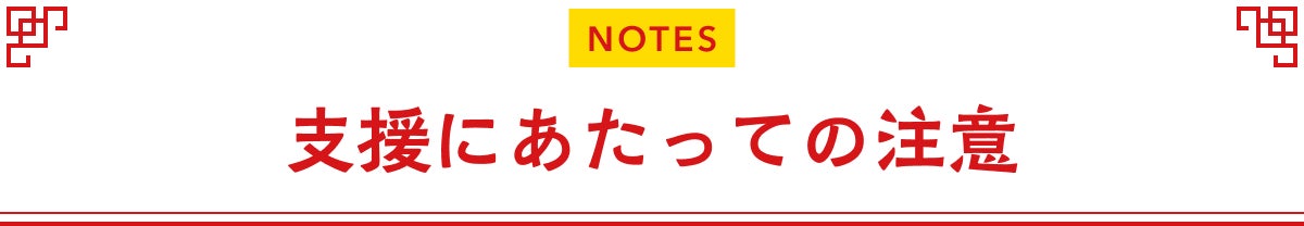 支援にあたっての注意