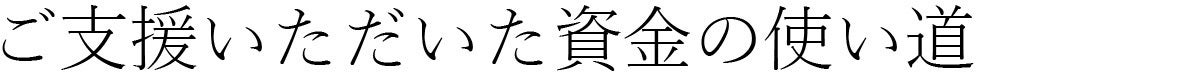 ご支援いただいた資金の使い道
