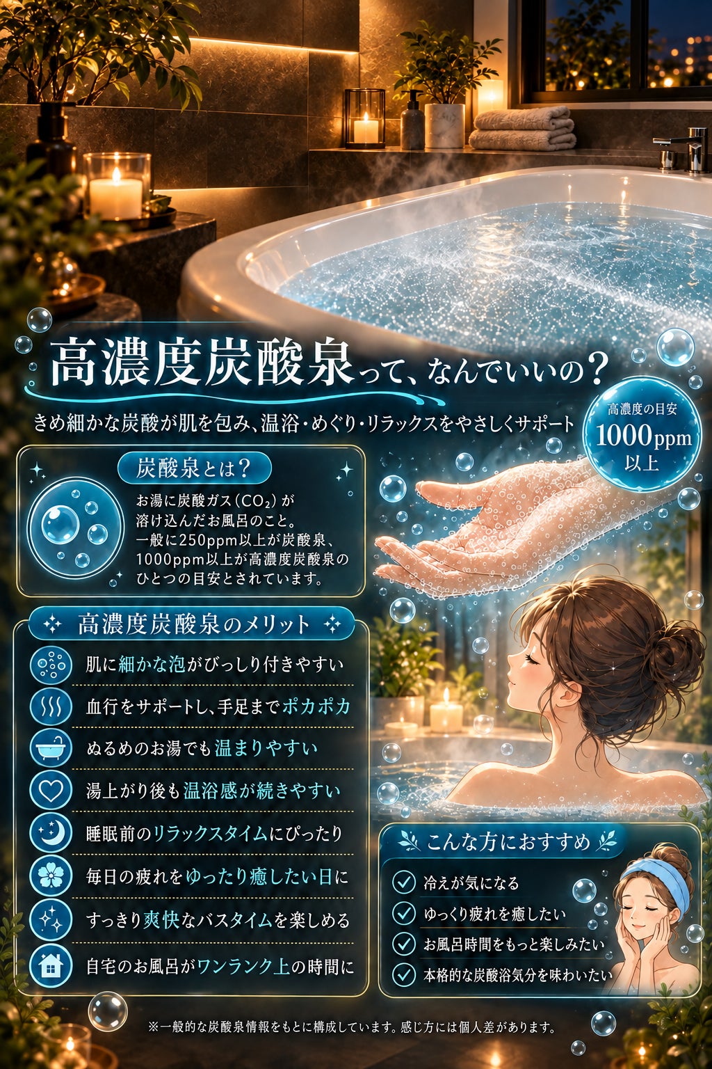 頑張った自分に最高のご褒美を。自宅で楽しむ炭酸泉を実現したい 頑張った自分に最高のご褒美を。自宅で楽しむ炭酸泉を実現したい