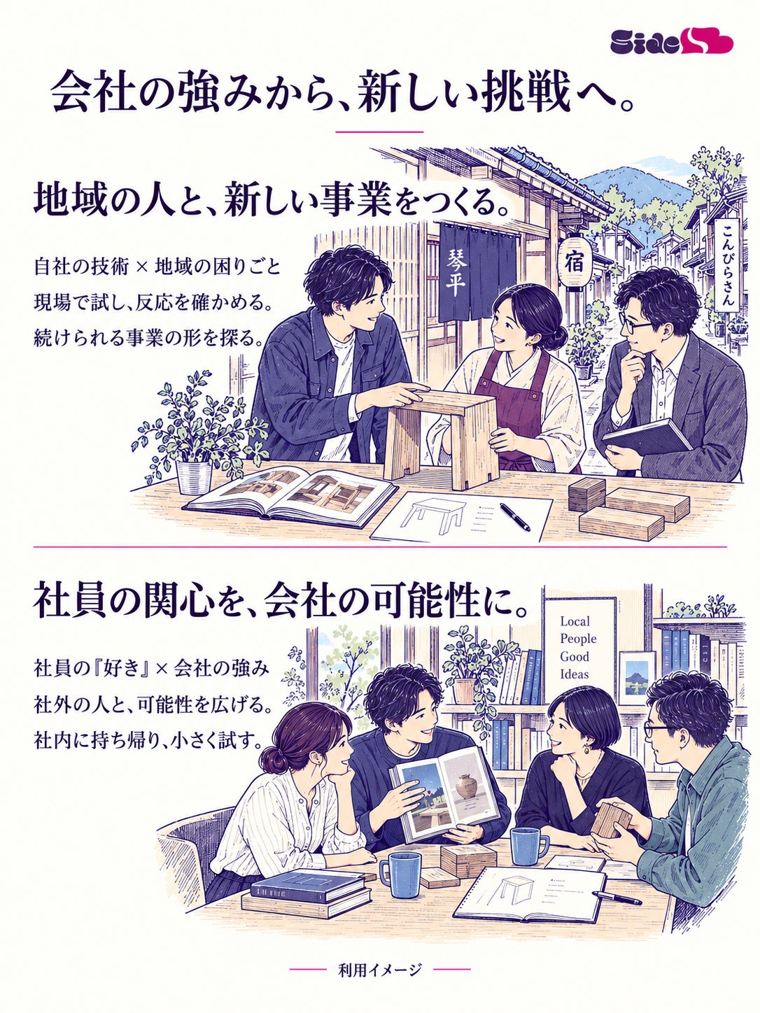 会社の強みから、新しい挑戦へ。|法人の利用イメージ